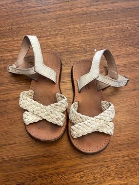 The Kids' Braided Ivory Sandals